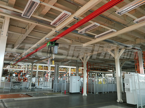 KBK stacking aluminum alloy crane erected on ground columns