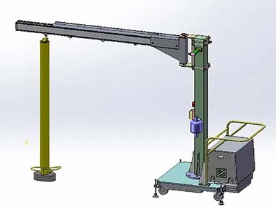 Aluminum pillar slewing jib crane 