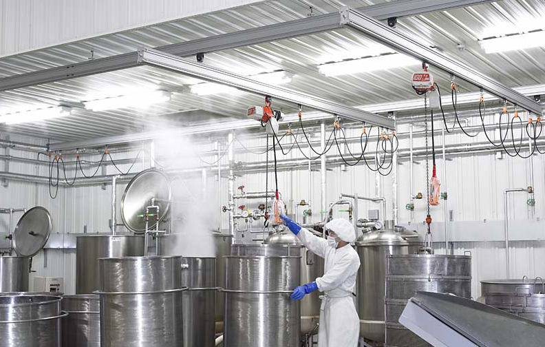 Light aluminum rail crane for cleanrooms